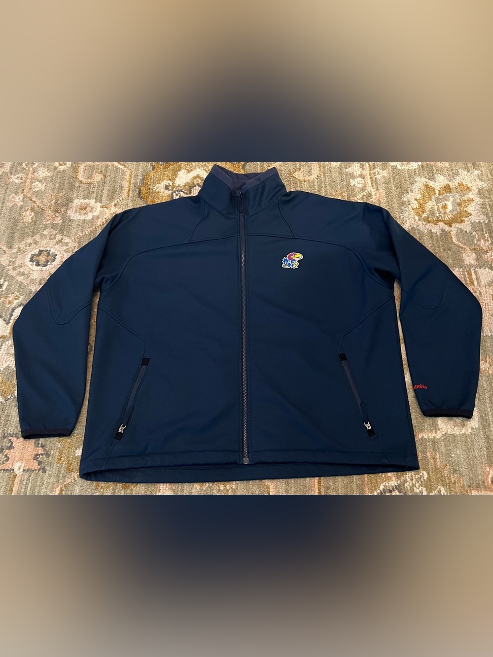 Kansas Jayhawks Columbia Soft shell Jacket Men’s Size XXL‎ Color Navy